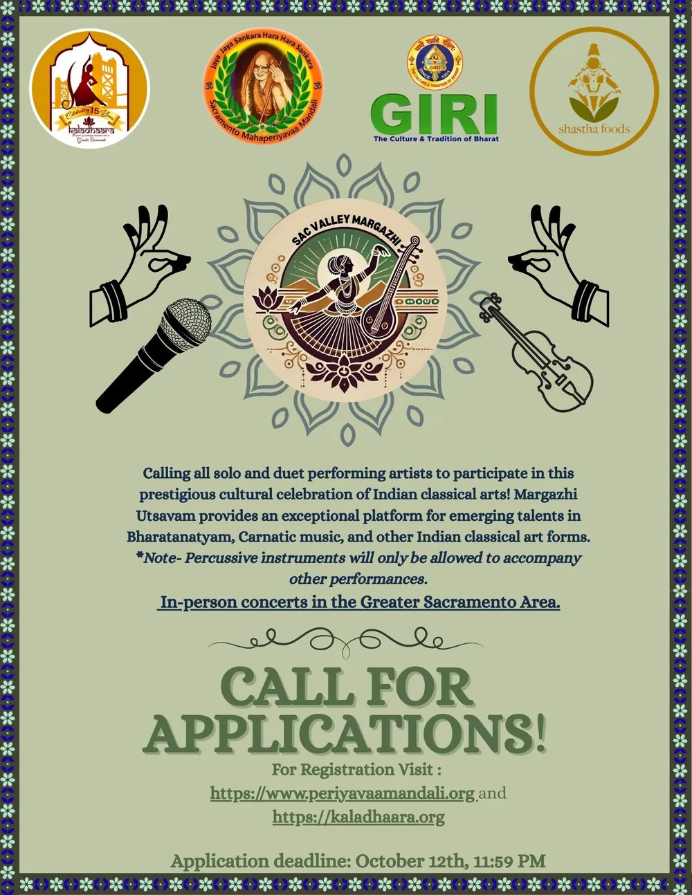 Sac Valley Margazhi Festival Flyer